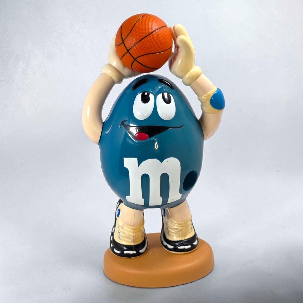 M&M Blue Basketball Player Candy Dispenser Mars Inc Vintage Collectible Figure